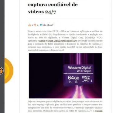 Western Digital apresenta cartão de vigilância para captura confiável de vídeos 24/7 – O Editor