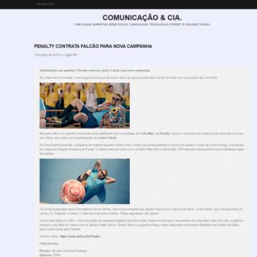 Penalty contrata Falcão para nova campanha – Comunicação & Cia