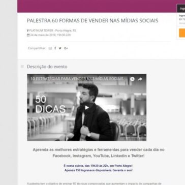Palestra 60 Formas de Vender nas Mídias Sociais – Sympla