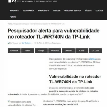 Pesquisador alerta para vulnerabilidade no roteador TL-WR740N da TP-Link – Baboo