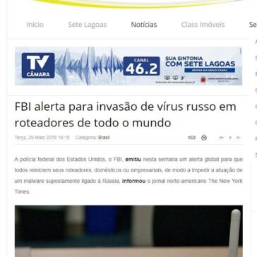 FBI alerta para invasão de vírus russo em roteadores de todo o mundo – Sete Lagoas