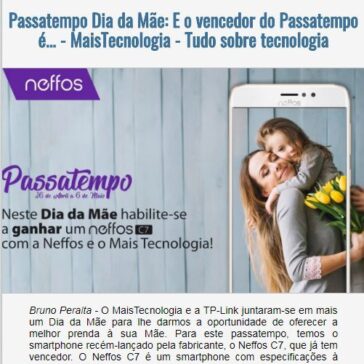 Passatempo Dia da Mãe: E o vencedor do Passatempo é… – MaisTecnologia – Tudo sobre tecnologia – EexpoNews