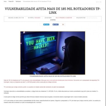 Vulnerabilidade afeta mais de 185 mil roteadores TP-Link – GamesArea
