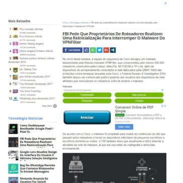 FBI pede que proprietários de roteadores realizem uma reinicialização para interromper o malware do VPNFilter Baxai