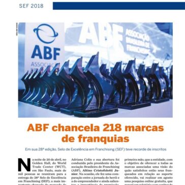 ABF chancela 218 marcas de franquias – Edição Especial Selo de Excelência em Franchising 2018 (ABF News)