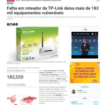 Falha em roteador da TP-Link deixa mais de 183 mil equipamentos vulneráveis – Diário do Nordeste (On-line)