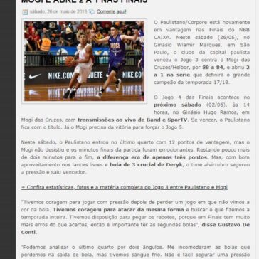 NBB CAIXA – Paulistano vence Jogo 3 contra Mogi e abre 2 a 1 nas Finais – Esporte Cultura