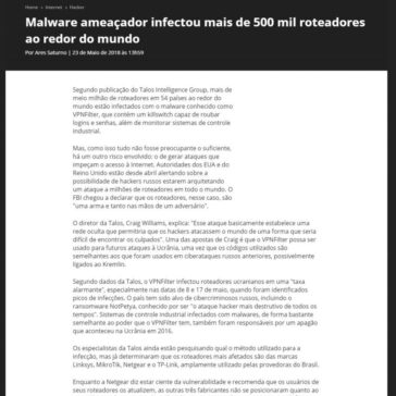 Malware ameaçador infectou mais de 500 mil roteadores ao redor do mundo – Canal Tech