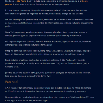 Potencial de São Paulo e Rio de Janeiro despenca em ranking de cidades – Minha Casa My House