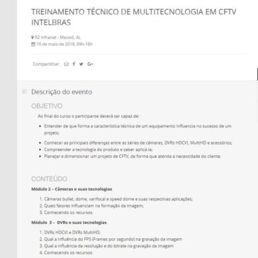 Treinamento Técnico de Multitecnologia em CFTV Intelbras – Sympla