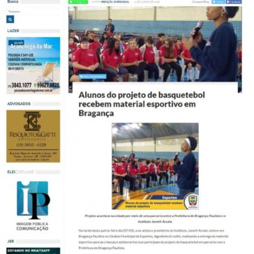 Alunos do projeto de basquetebol recebem material esportivo em Bragança – Jornal de Socorro