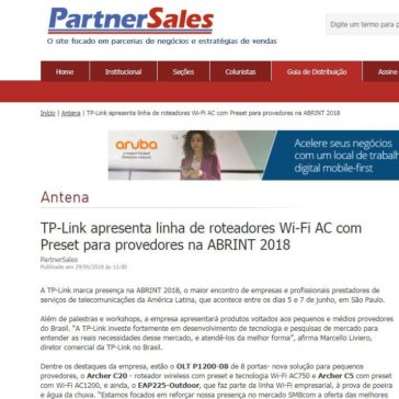 TP-Link apresenta linha de roteadores Wi-Fi AC com Preset para provedores na ABRINT 2018 – PartnerSales