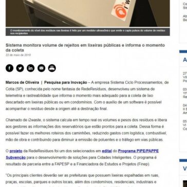 Sistema monitora volume de rejeitos em lixeiras públicas e informa o momento da coleta – Agência FAPESP
