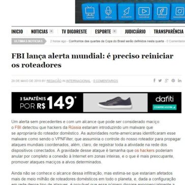 FBI lança alerta mundial: é preciso reiniciar os roteadores – Digoreste Notícias