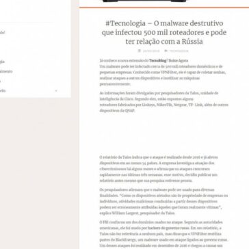 #Tecnologia – O malware destrutivo que infectou 500 mil roteadores e pode ter relação com a Rússia – A Prizion