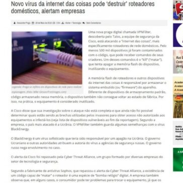Novo vírus da internet das coisas pode “destruir? roteadores domésticos, alertam empresas – Pingou Notícias