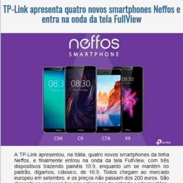 TP-Link apresenta quatro novos smartphones Neffos e entra na onda da tela FullView – EexpoNews