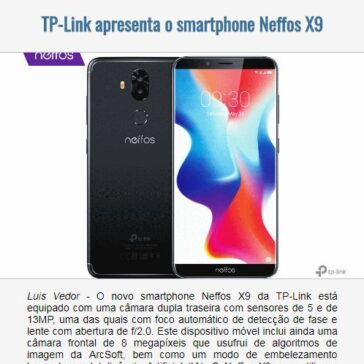 TP-Link apresenta o smartphone Neffos X9 – EexpoNews