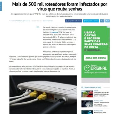 Mais de 500 mil roteadores foram infectados por vírus que rouba senhas – Oficina da Net