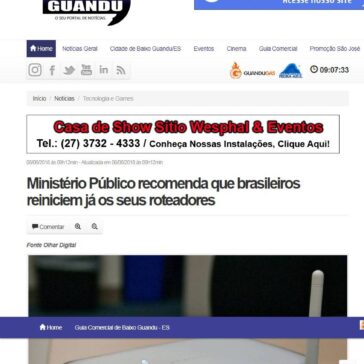 Ministério Público recomenda que brasileiros reiniciem já os seus roteadores – Portal Guandu