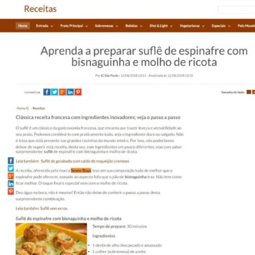 Aprenda a preparar suflê de espinafre com bisnaguinha e molho de ricota – iG Receitas