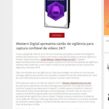 Western Digital apresenta cartão de vigilância para captura confiável de vídeos 24/7 – Revista Segurança Eletrônica