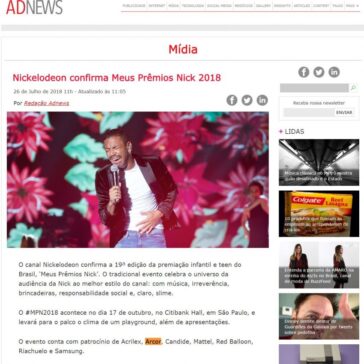 Nickelodeon confirma Meus Prêmios Nick 2018 – Adnews