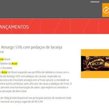 Arcor: Amargo 53% com pedaços de laranja – Mundo do Marketing