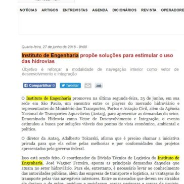 Instituto de Engenharia propõe soluções para estimular o uso das hidrovias – Tecnologista