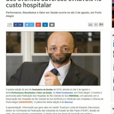 Eduardo Giacomazzi abordará no Seminários de Gestão o impacto dos eventos adversos evitáveis no custo hospitalar – Setor Saúde