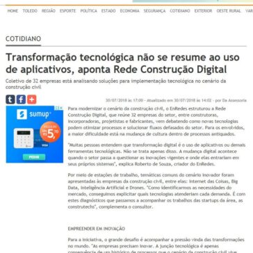 Transformação tecnológica não se resume ao uso de aplicativos, aponta Rede Construção Digital – Jornal do Oeste