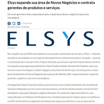 Elsys expande sua área de Novos Negócios e contrata gerentes de produtos e serviços – Negócios em Foco