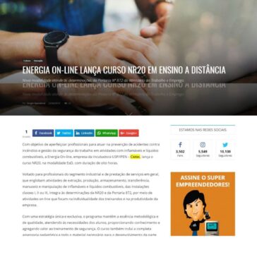 Energia On-line Lança Curso NR20 em Ensino a Distância – Super Empreendedores