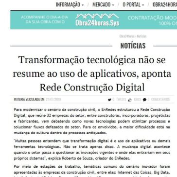 Transformação tecnológica não se resume ao uso de aplicativos, aponta Rede Construção Digital – Obra24horas