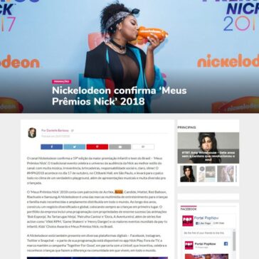 Nickelodeon confirma ‘Meus Prêmios Nick’ 2018 | Portal PopNow – Portal PopNow