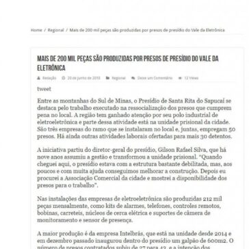 Mais de 200 mil peças são produzidas por presos de presídio do Vale da Eletrônica – Gazeta de Varginha