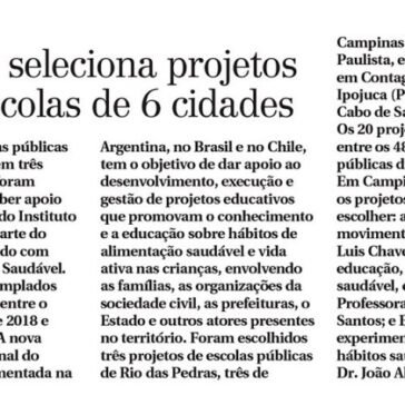 Instituto seleciona projetos de 20 escolas de 6 cidades – Correio Popular