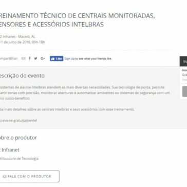 Treinamento Técnico de Centrais monitoradas, sensores e acessórios Intelbras – Sympla