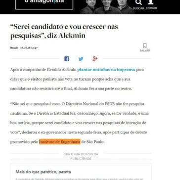 “Serei candidato e vou crescer nas pesquisas”, diz Alckmin – O Antagonista