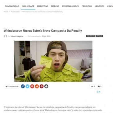 Whindersson Nunes estrela nova campanha da Penalty – Meio & Negócio