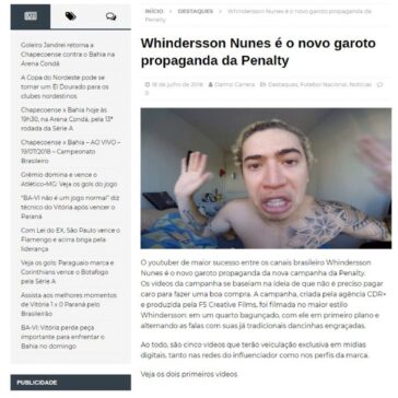 Whindersson Nunes é o novo garoto propaganda da Penalty – Futebol Bahiano