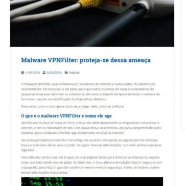 Malware VPNFilter: proteja-se dessa ameaça – Blog ELGScreen