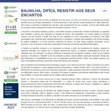 BAUNILHA, DIFÍCIL RESISTIR AOS SEUS ENCANTOS