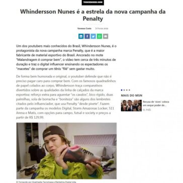 Whindersson Nunes é a estrela da nova campanha da Penalty – MSN Brasil