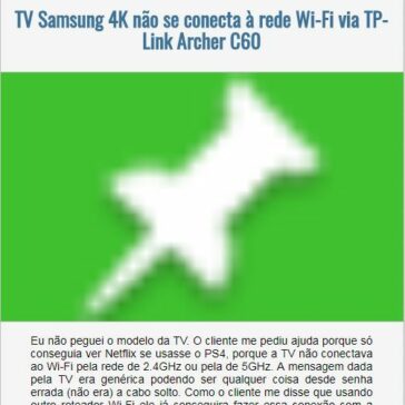 TV Samsung 4K não se conecta à rede Wi-Fi via TP-Link Archer C60 – EexpoNews