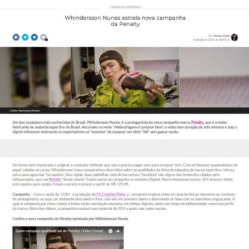 Whindersson Nunes é a estrela da nova campanha da Penalty – Torcedores.com