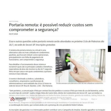Portaria remota: é possível reduzir custos sem comprometer a segurança? – Secovi SP