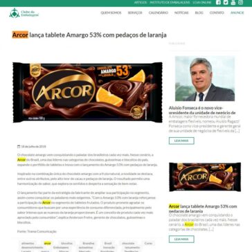 Arcor lança tablete Amargo 53% com pedaços de laranja – Clube da Embalagem