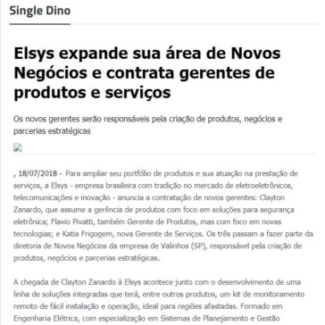 Elsys expande sua área de Novos Negócios e contrata gerentes de produtos e serviços – Empresas S/A