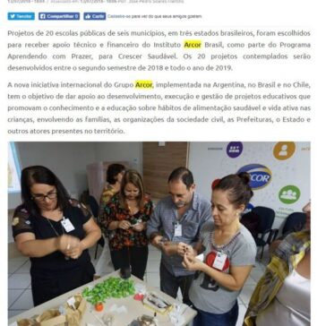Escolas Públicas de três estados participarão de novo Programa do Instituto Arcor Brasil – Surgiu